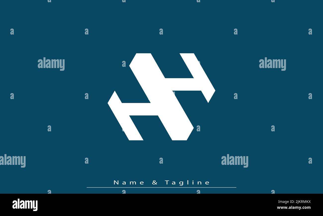 Lettres de l'alphabet initiales Monogram logo HH Illustration de Vecteur