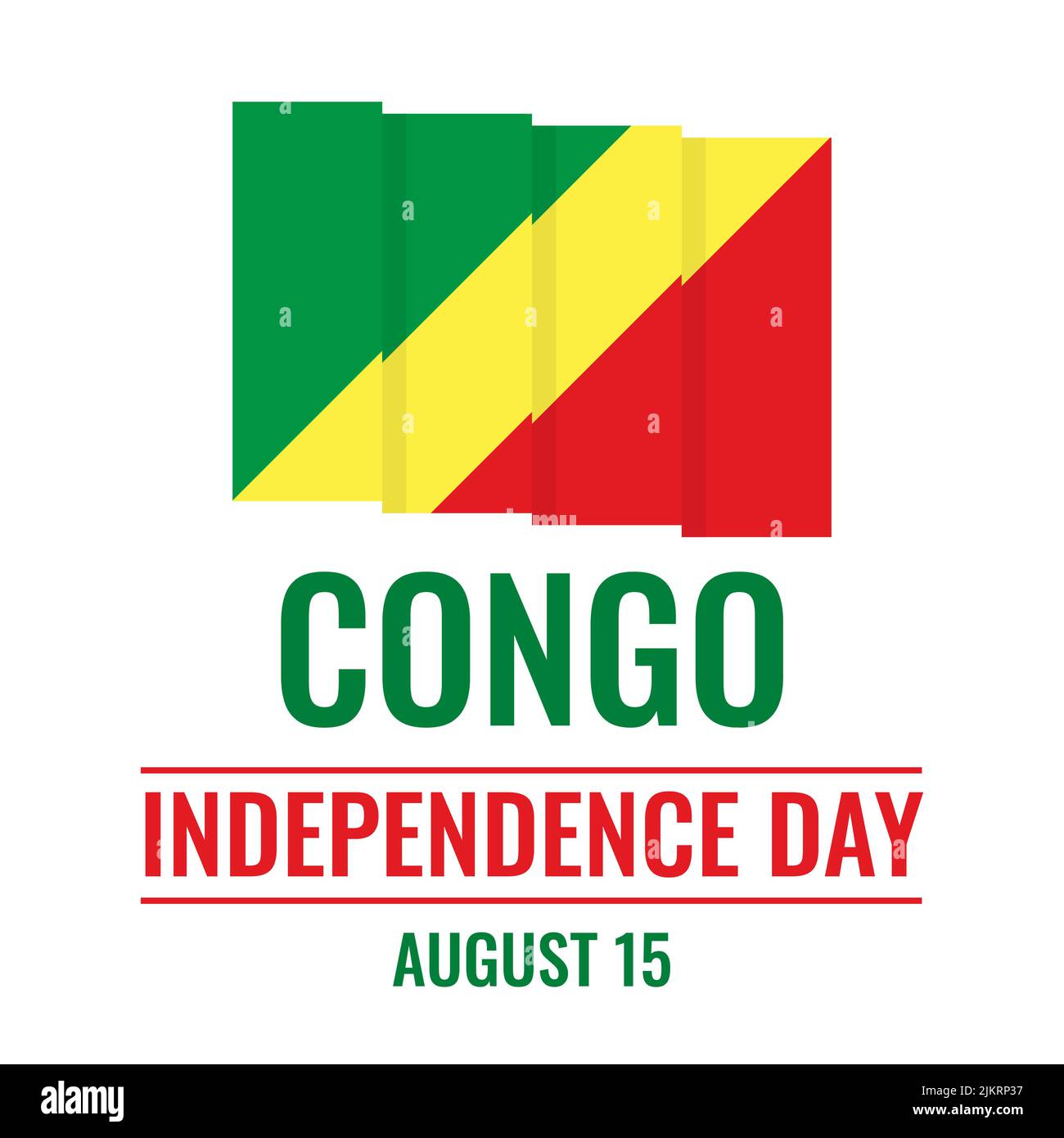 Affiche typographique de la fête de l'indépendance du Congo. Fête nationale sur 15 août. Modèle vectoriel facile à modifier pour la bannière, la circulaire, l'autocollant, la carte postale, Illustration de Vecteur