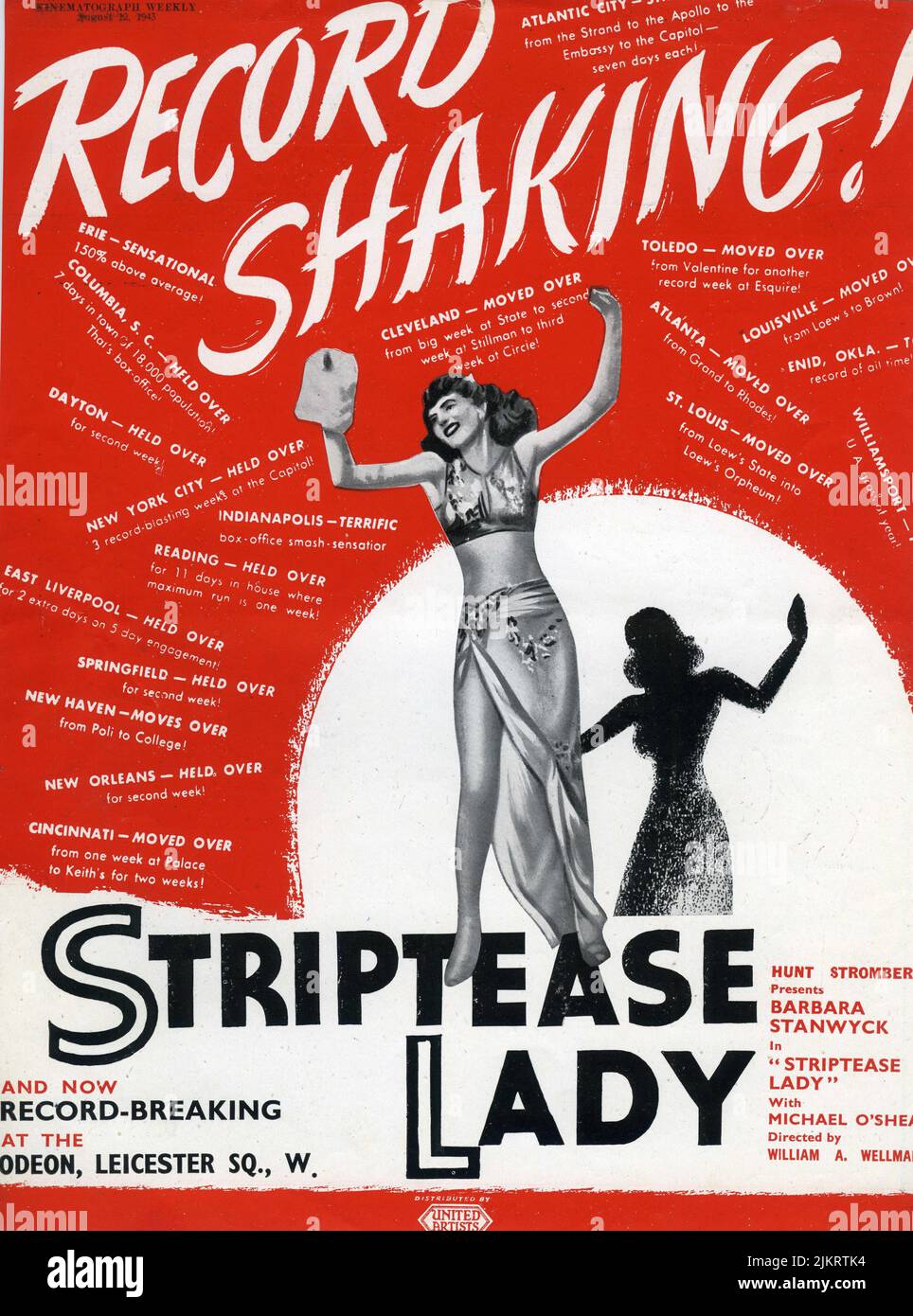 BARBARA STANWYCK dans STRIPTEASE LADY (UK) / LADY OF BURLESQUE (US) 1943 réalisateur WILLIAM A. WELLMANN Histoire The G-String meurtres by Gypsy Rose Lee scénario James Gunn Hunt Stromberg Productions / United Artists Banque D'Images