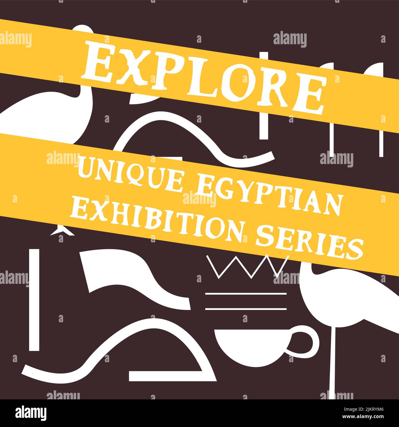 Découvrez la bannière unique de la série d'expositions égyptiennes Illustration de Vecteur