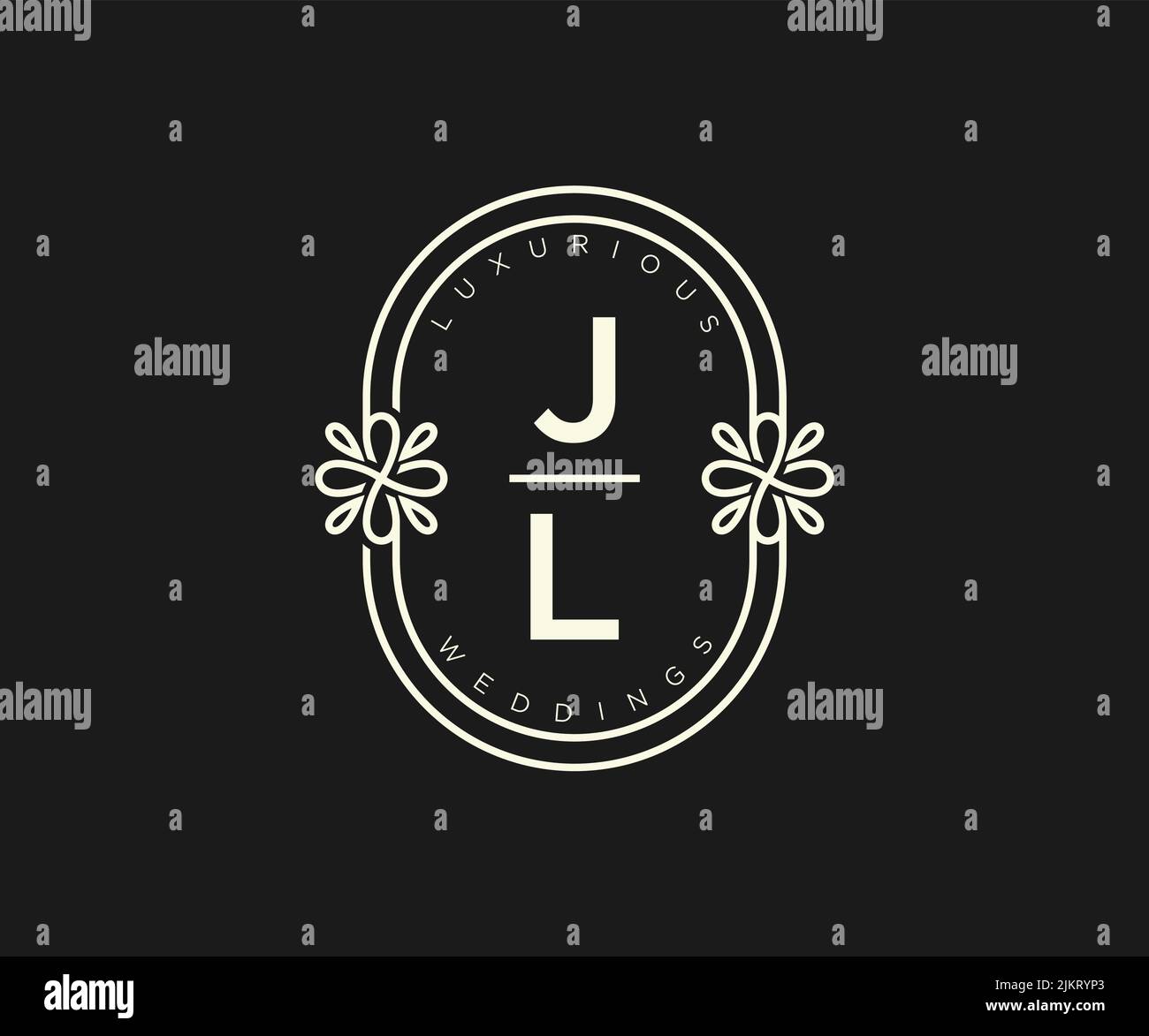 JL initiales lettre mariage monogramme logos modèle, dessin à la main moderne minimalistes et modèles floraux pour cartes d'invitation, Enregistrer la date, élégant Illustration de Vecteur