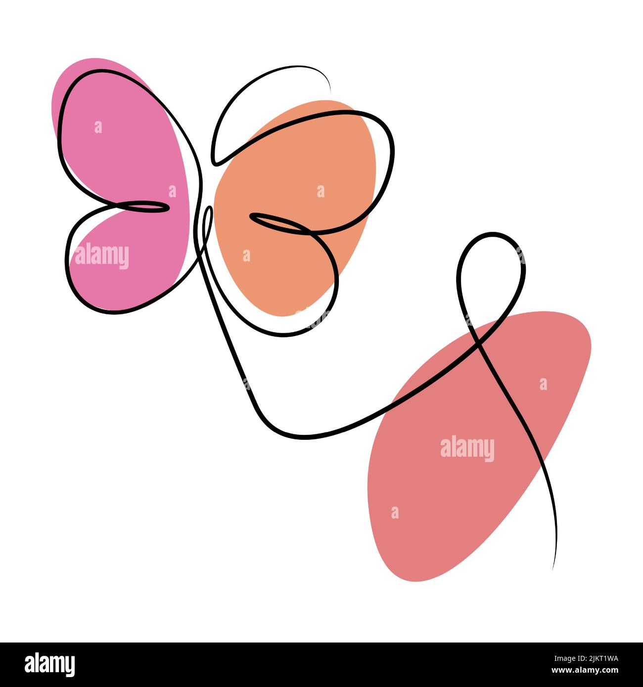 femme visage papillon style boho ligne art illustration vectorielle pour la décoration, carte, site web, application mobile, impression, bannière, logo, poster design, etc Illustration de Vecteur