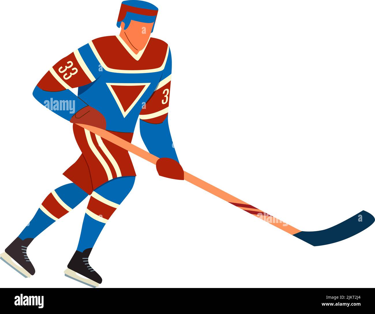 Joueur de hockey sur glace. Sport d'hiver homme actif Illustration de Vecteur