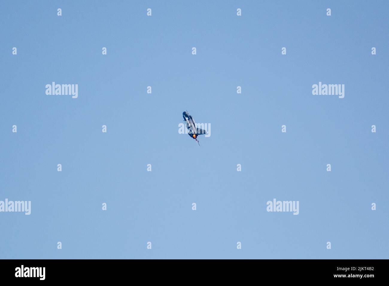 Armée de l'air roumaine Forțele Aeriene Române MIG-21 Russian Fighter jet - sur les opérations de postcombustion complète au salon aérien des journées de l'OTAN à Ostrava, République tchèque Banque D'Images