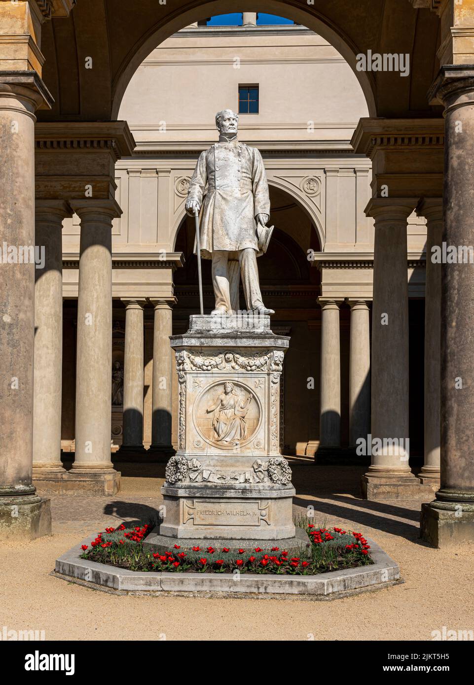 Statue de Friedrich Wilhelm IV au Palais des Orangeries, Parc Sanssouci, Potsdam Banque D'Images