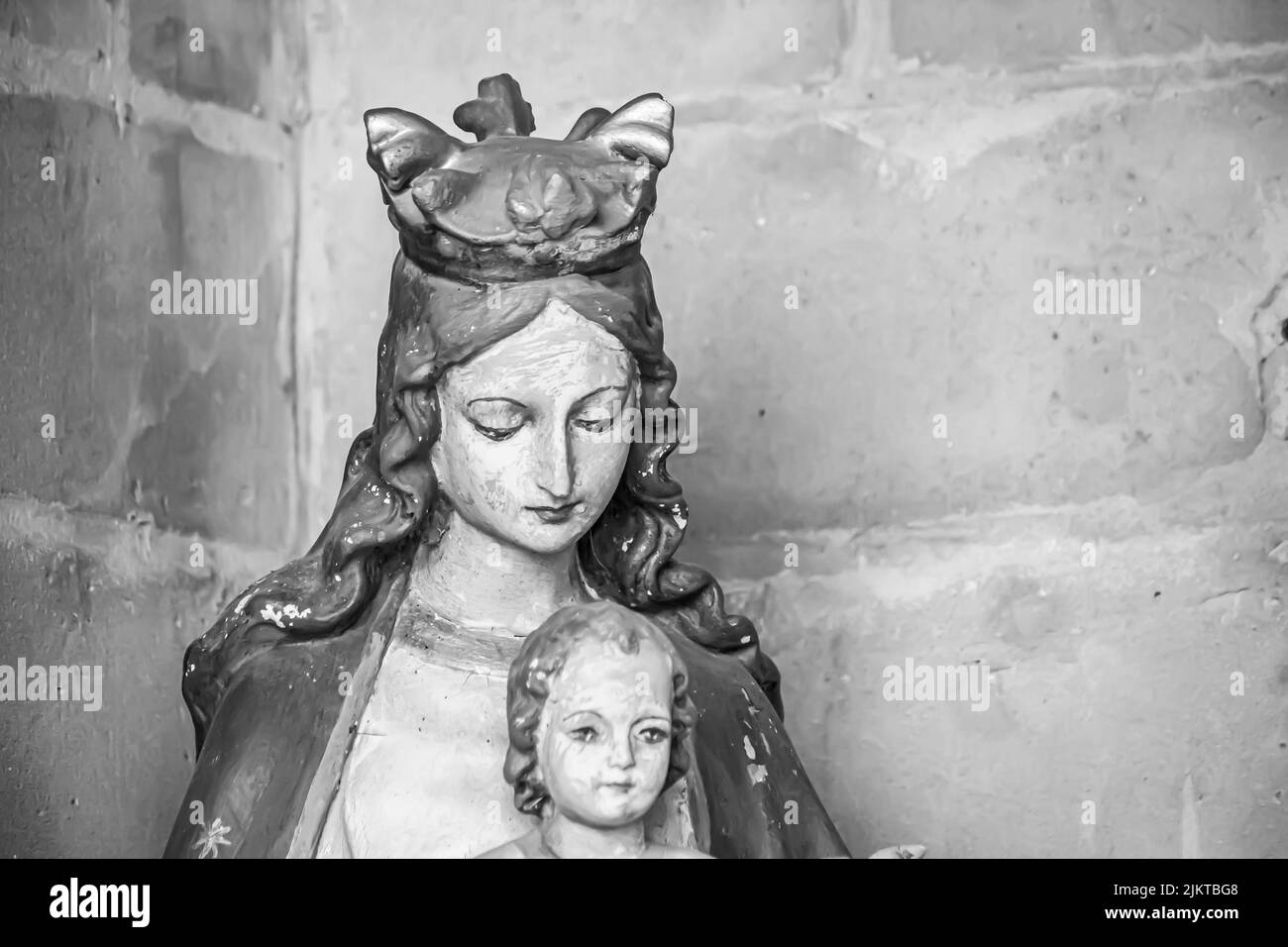 La vieille sculpture antique de la Dame des victoires Banque D'Images