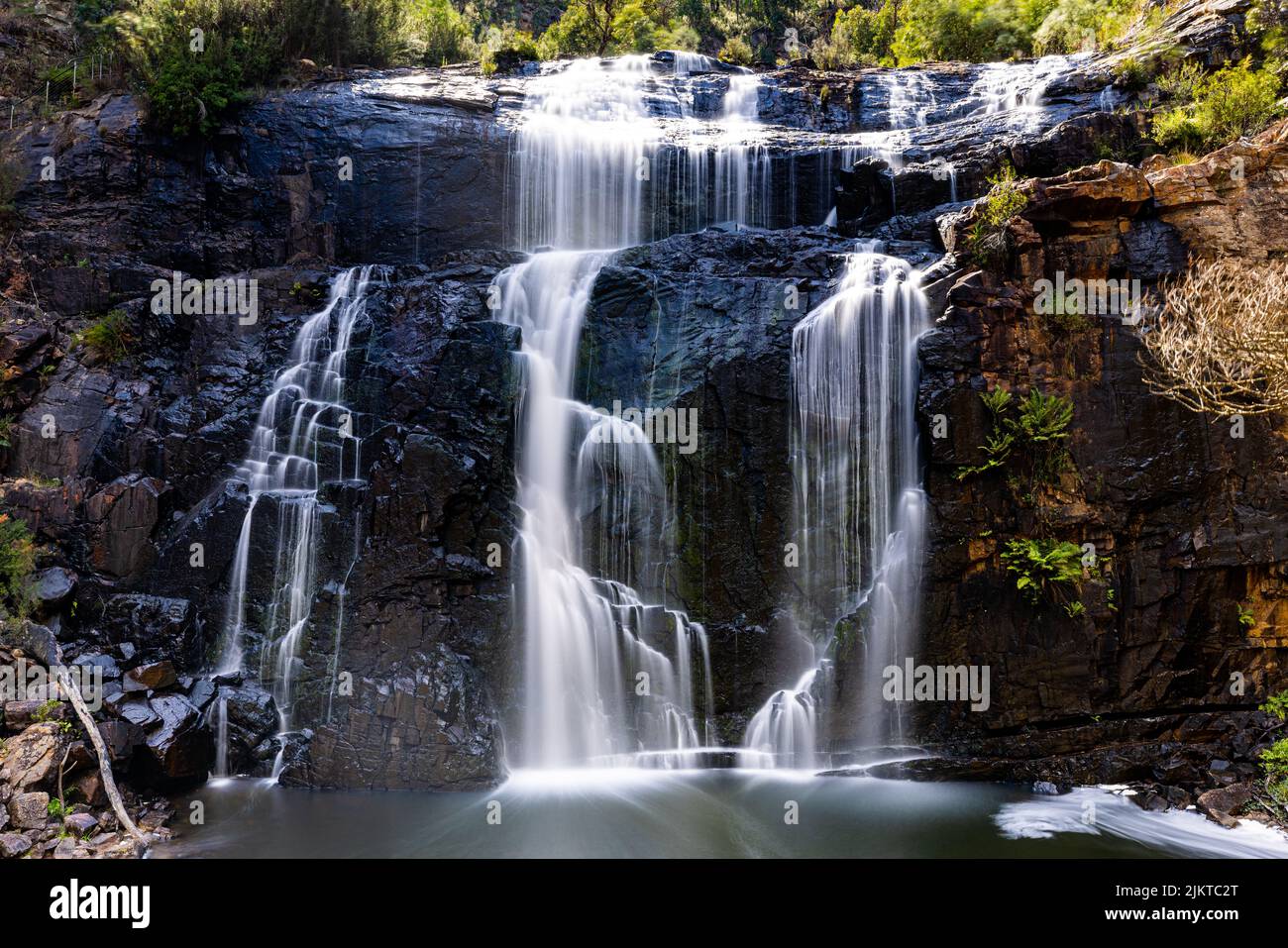 Cascade du Mackenzie et fleuve Mackenzie dans le parc national des Grampians, Victoria, Australie Banque D'Images