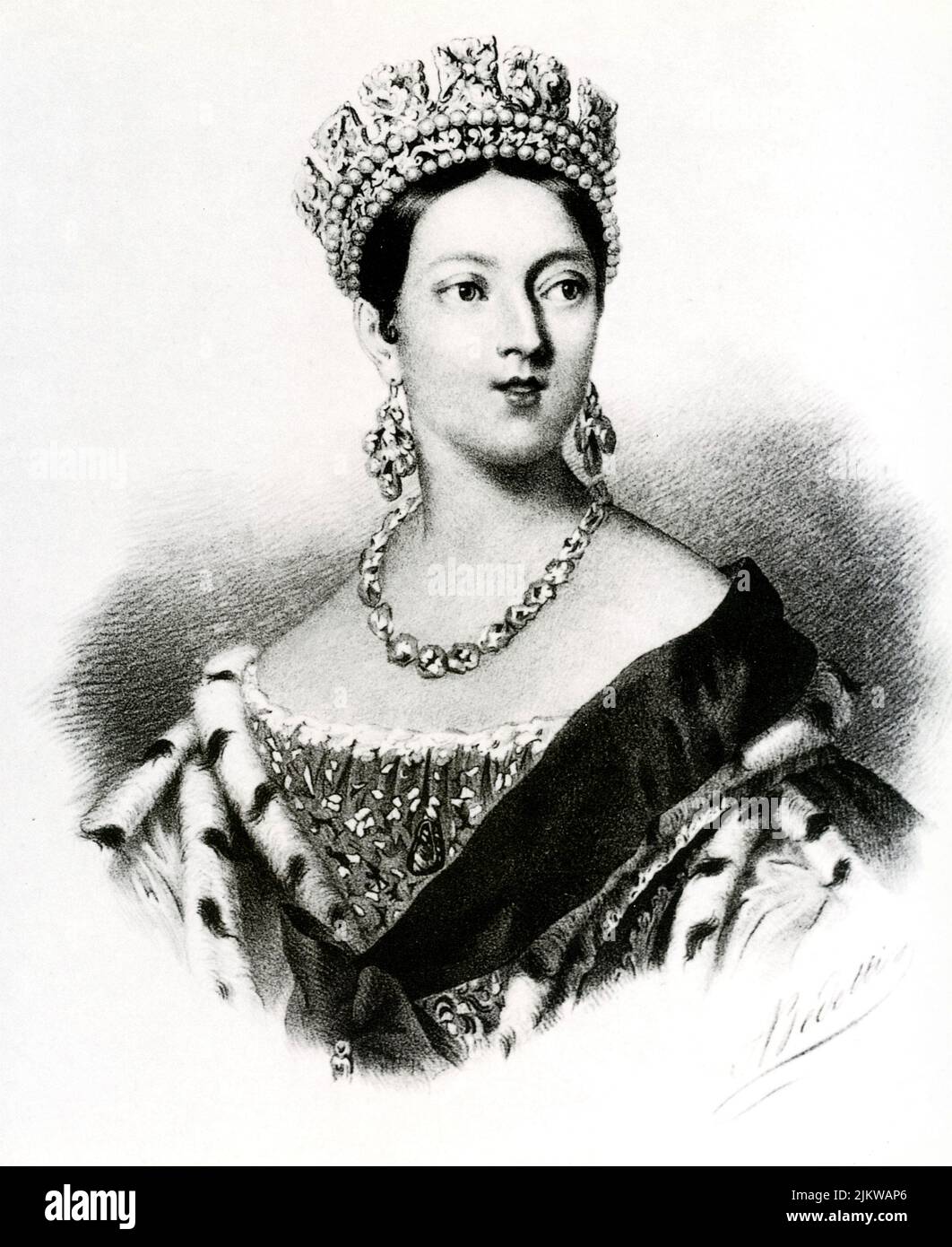 Tiara Fiore Di Loto Con Perle | Diadema Reale Per Matrimonio E Cerimonie