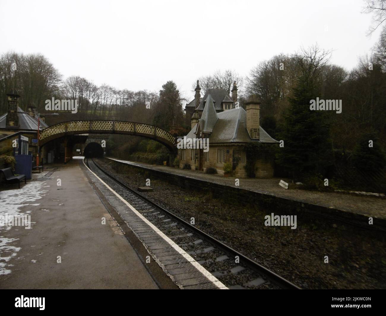 La gare de Cromford à Cromford, Royaume-Uni Banque D'Images