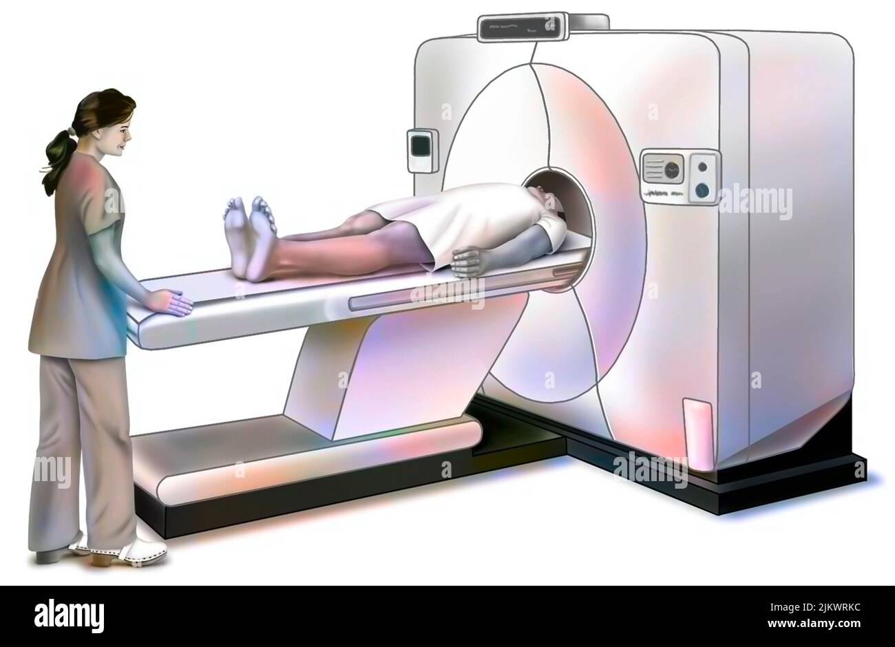 PET scan : dispositif d'imagerie médicale pour détecter les tumeurs et les métastases. Banque D'Images