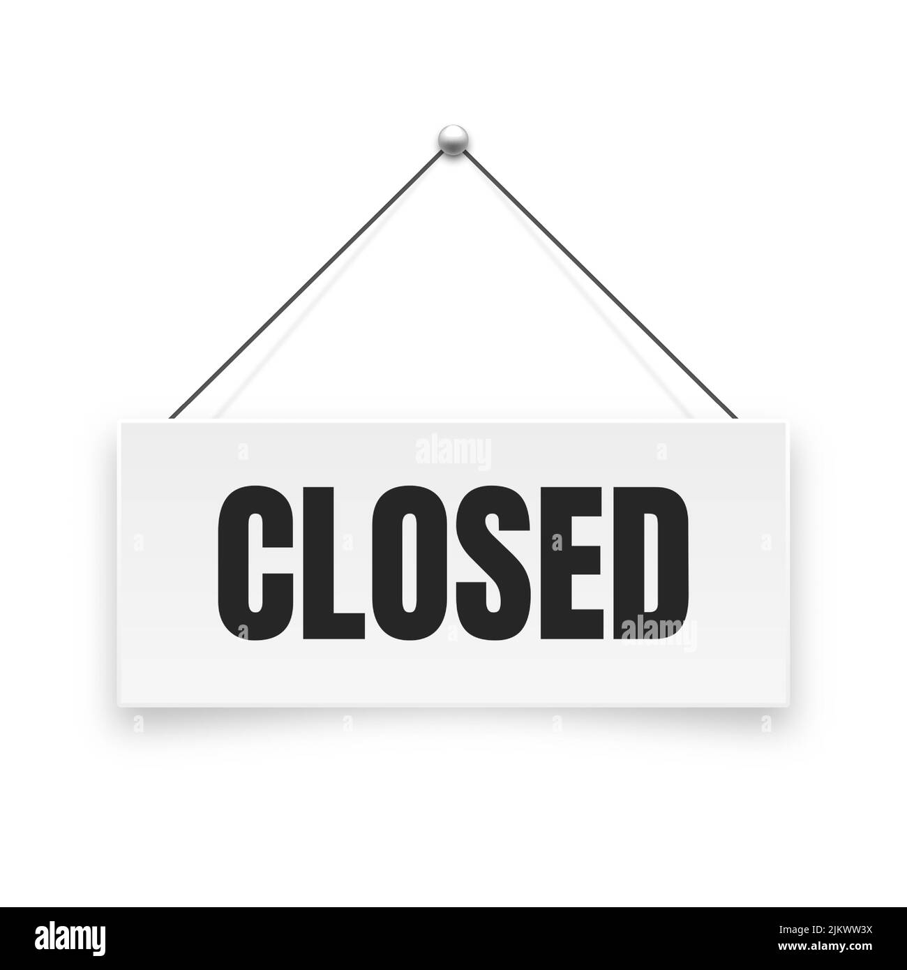 Panneau suspendu fermé réaliste. Panneau de porte vintage pour café, restaurant, bar ou magasin de détail. Bannière d'annonce, signalisation d'information pour les entreprises Illustration de Vecteur