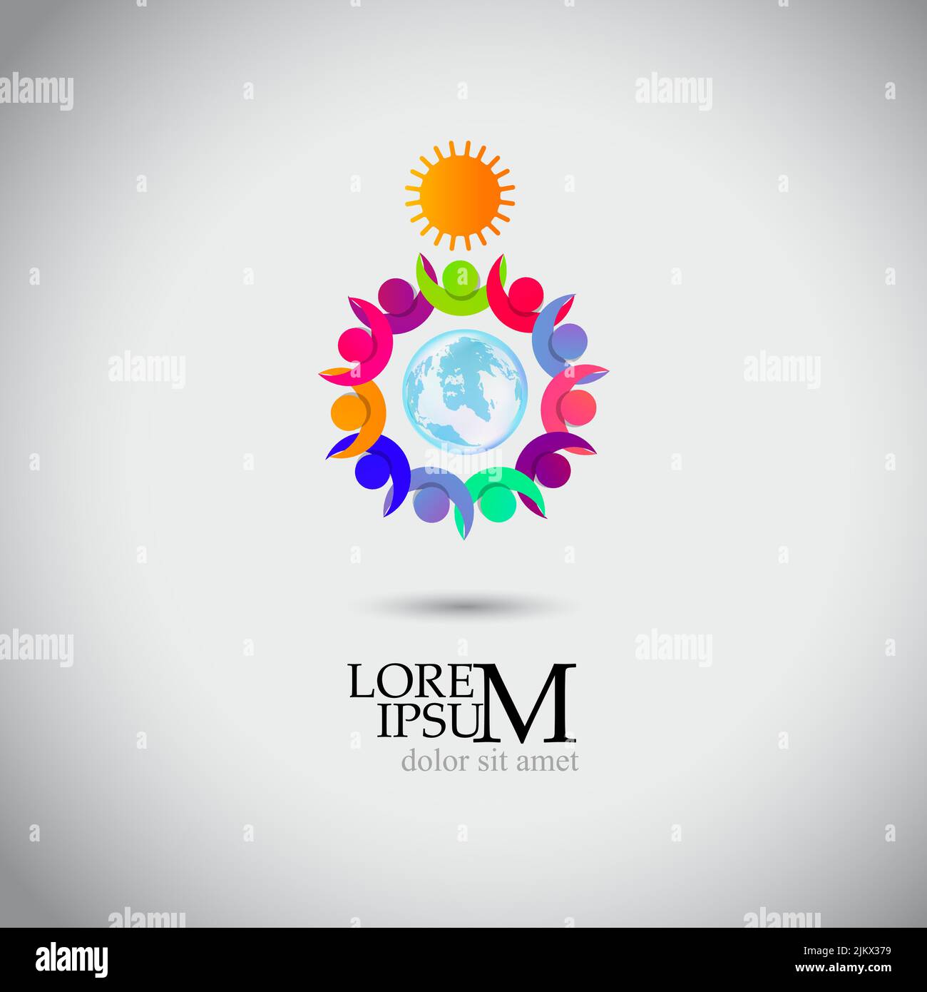 Logo des personnes dans le monde entier. Illustration vectorielle Illustration de Vecteur