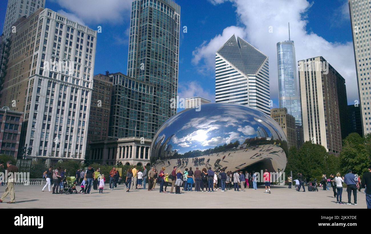 Bâtiment et panorama de la ville venteuse chicago illinois états-unis od amérique en 2012 Banque D'Images