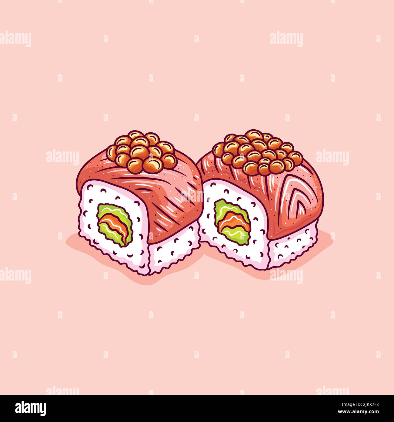 Philadelphie avec sushi au saumon. Illustration vectorielle Illustration de Vecteur