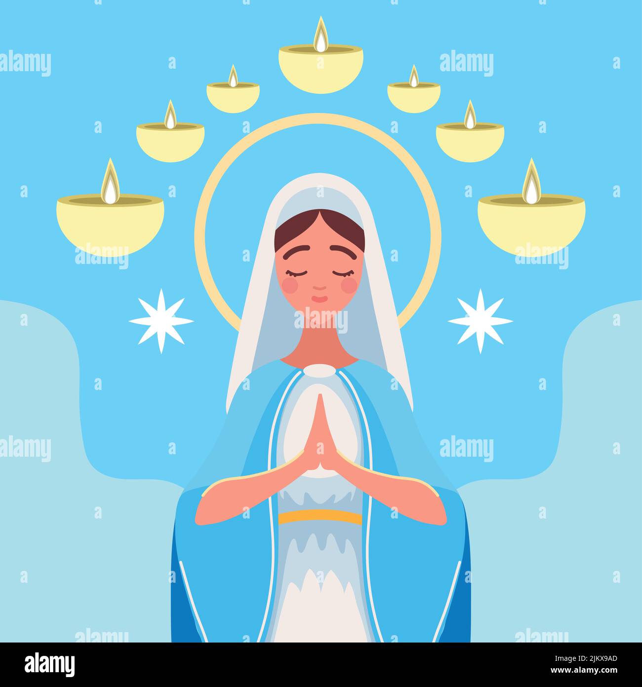 Prière vierge Marie Assomption Illustration de Vecteur