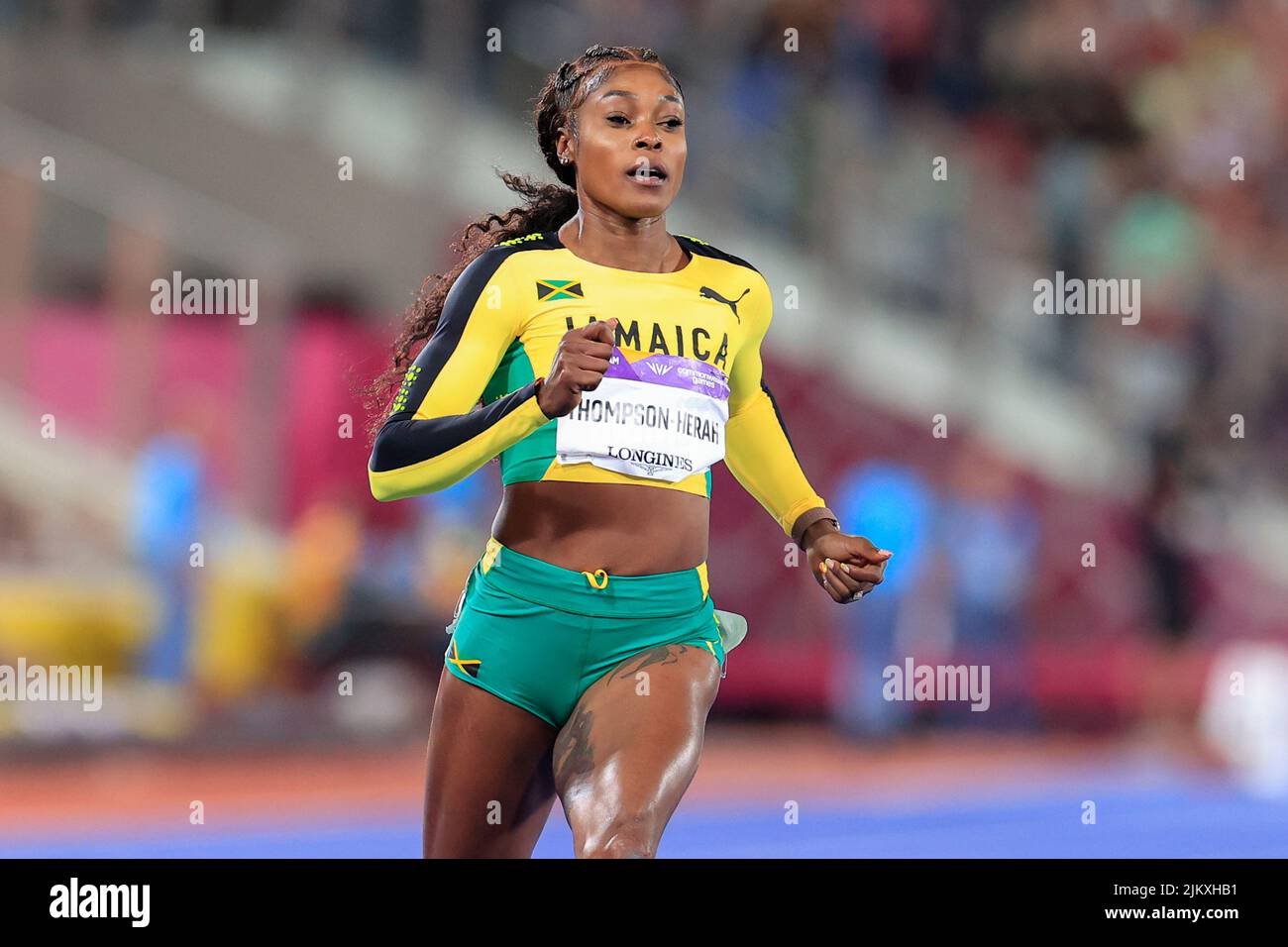 Elaine Thompson-Herah, de la Jamaïque, remporte la finale féminine de 100m Banque D'Images