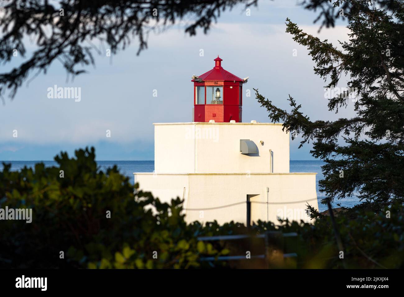 Phare d'Amphitrite point, Ucluelet, C.-B. Canada Banque D'Images