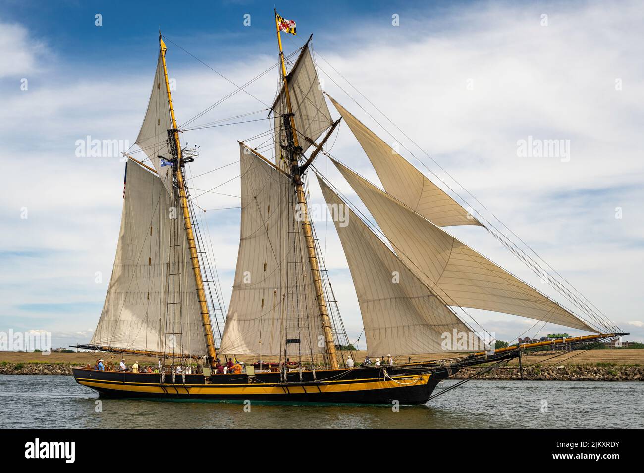 La fierté de Baltimore II part à Cleveland lors du Tall Ships Festival Banque D'Images