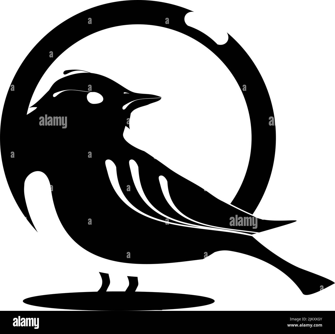 illustration de vecteur oiseau noir et blanc Illustration de Vecteur