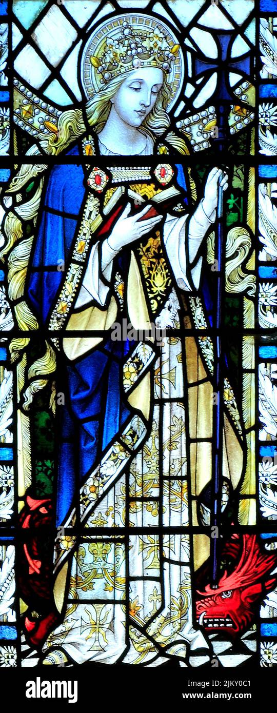 CLEY Next the Sea, Norfolk, St Margaret of Antioch, vitrail, par A.A.Orr, 1923 Banque D'Images
