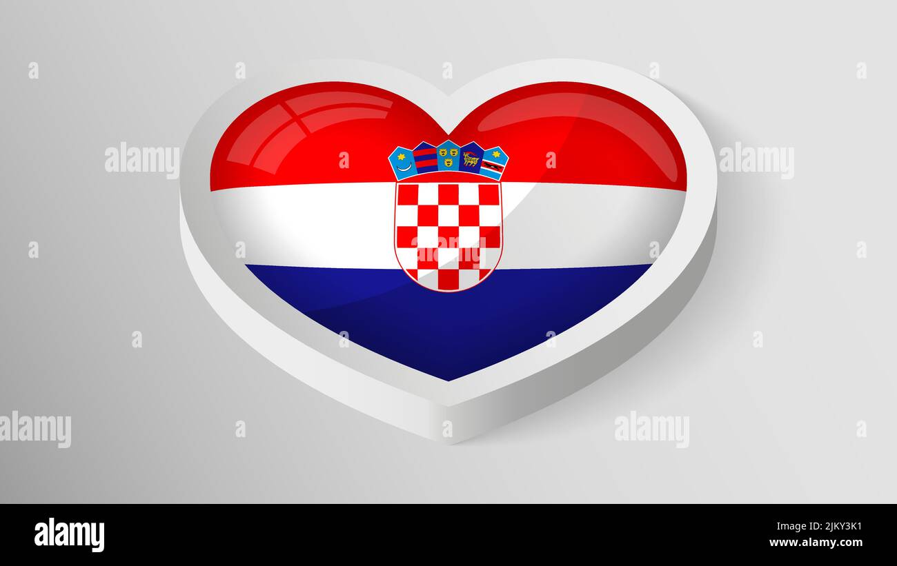 EPS10 vecteur coeur patriotique avec drapeau de la Croatie. Un élément d'impact pour l'utilisation que vous voulez en faire. Illustration de Vecteur