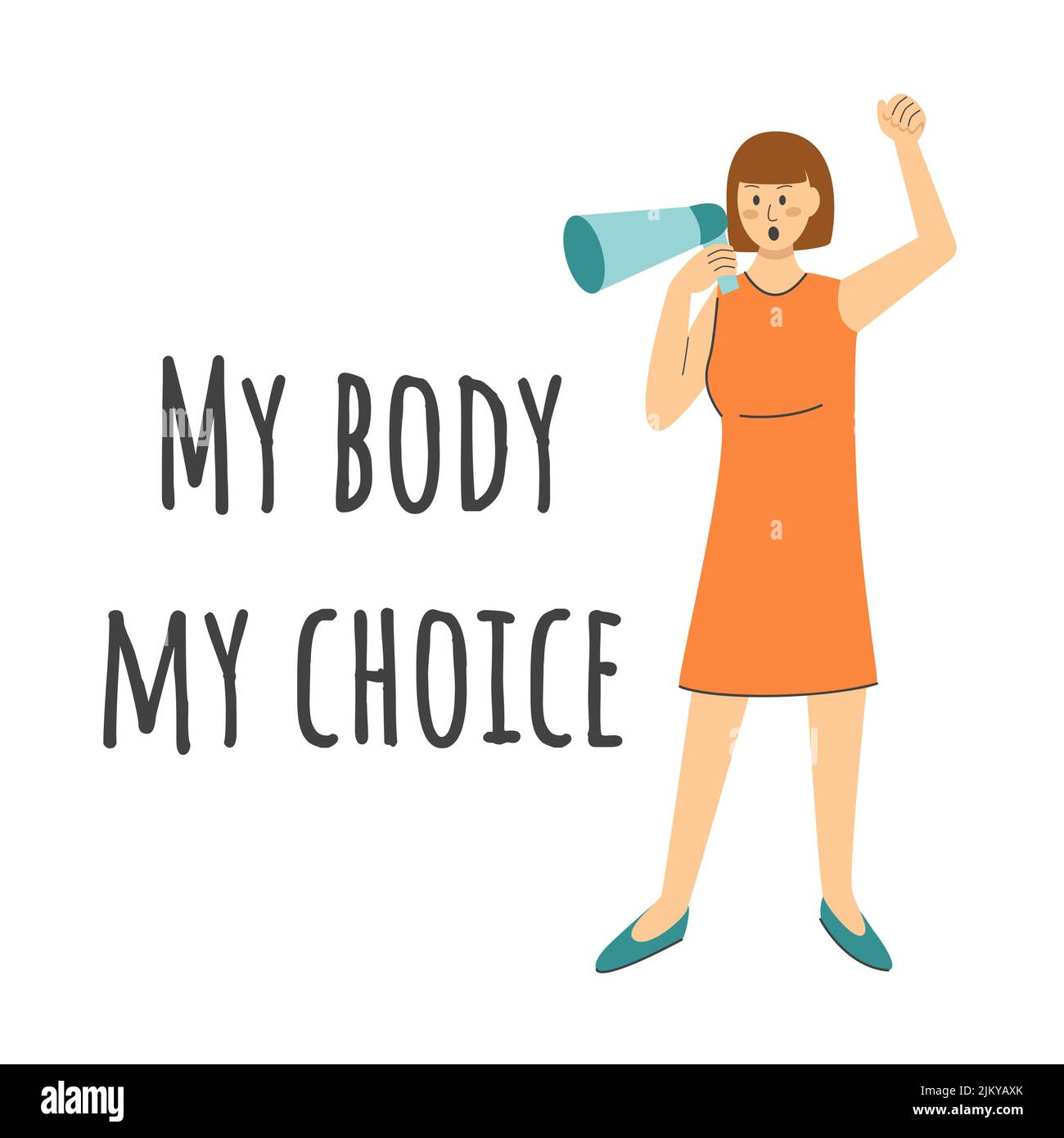 Une femme proteste mon corps de mon choix Illustration de Vecteur
