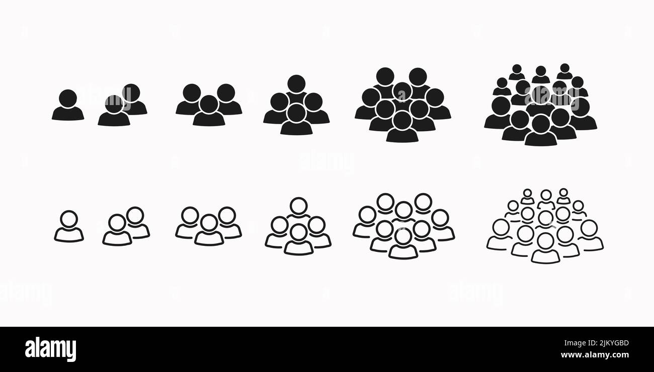 Ensemble d'icônes plates noires de groupe de personnes équipe, collaboration . Illustration du vecteur métier. Illustration de Vecteur