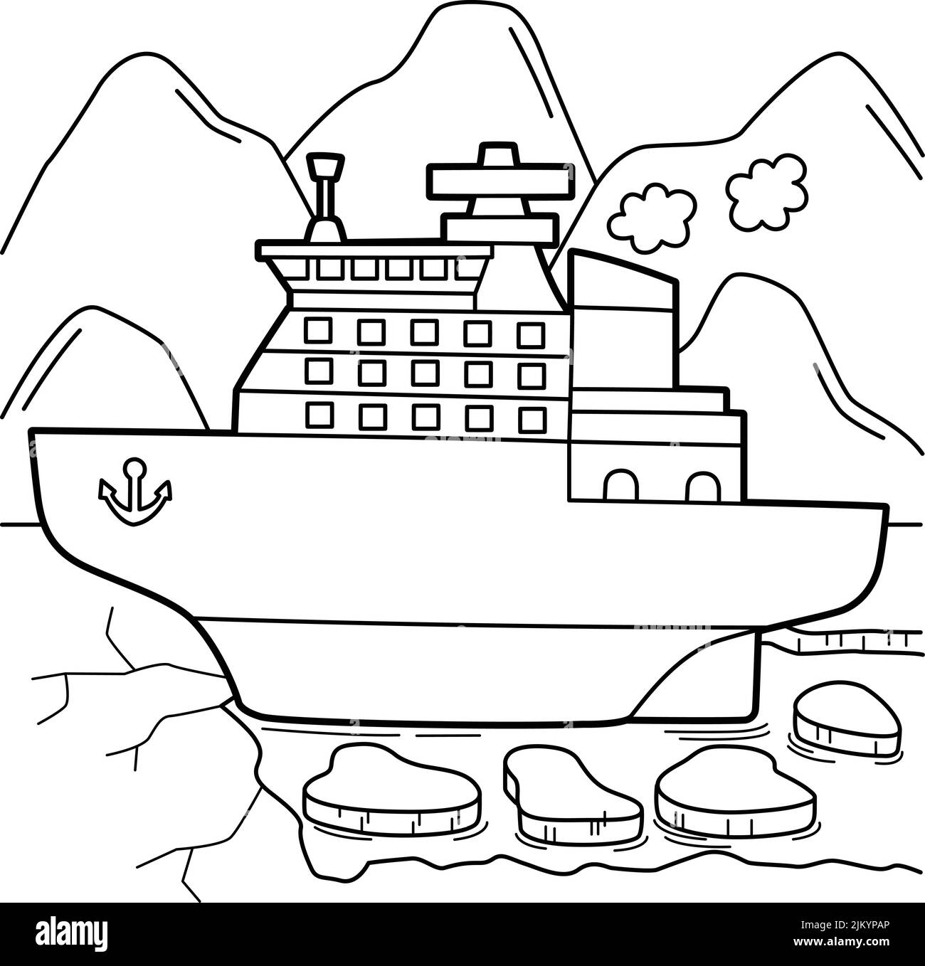 Page de coloriage pour véhicule brise-glace pour enfants Illustration de Vecteur Page de coloriage pour véhicule brise-glace pour enfants Illustration de Vecteur