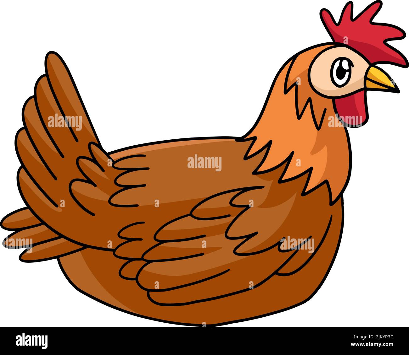 Motif animal de poulet en forme de crachoir coloré Illustration de Vecteur
