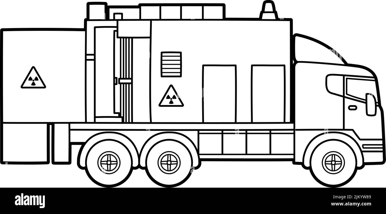 Page de coloriage des camions à rayons X pour les enfants Illustration de Vecteur