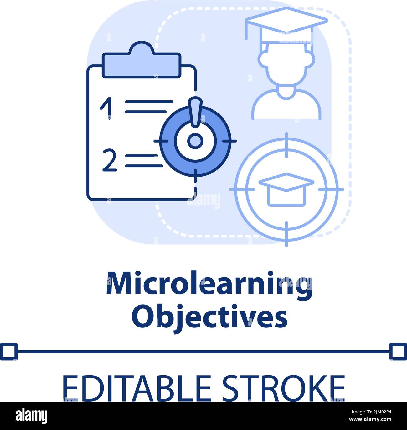 Icône de concept bleu clair des objectifs de microapprentissage Illustration de Vecteur