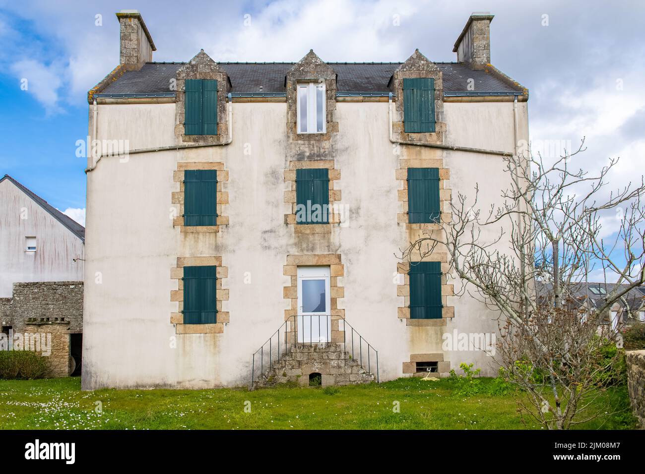Bretagne, Ile aux Moines dans le golfe du Morbihan, maison typique du village Banque D'Images
