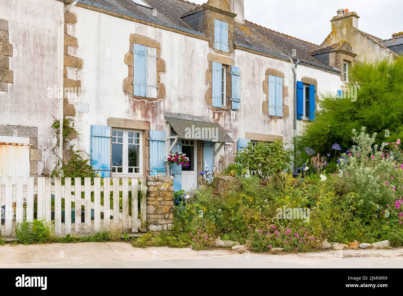 Carnac en Bretagne, près du golfe du Morbihan, maison traditionnelle dans le village Banque D'Images