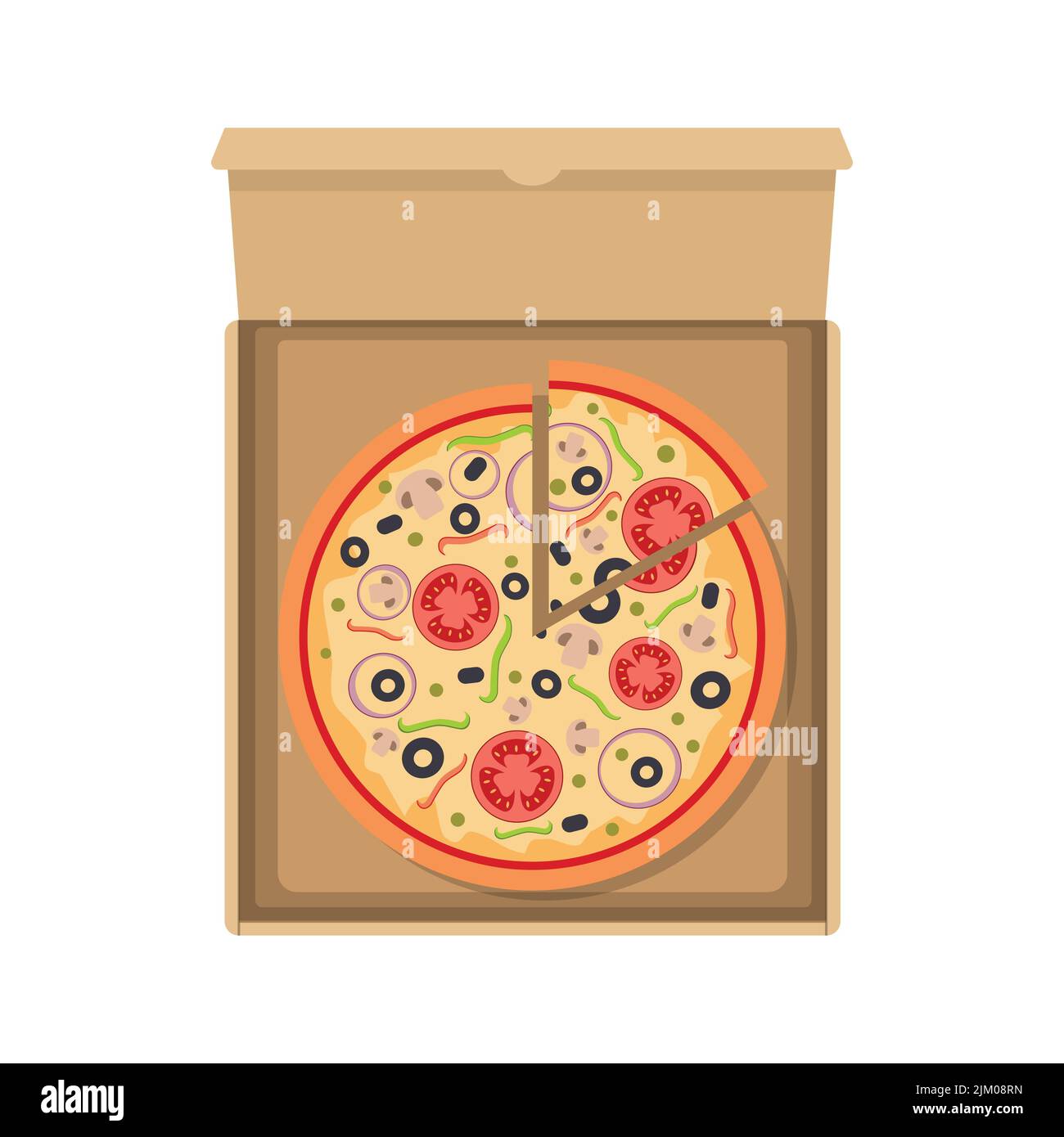Boîte ouverte à pizza Illustration de Vecteur
