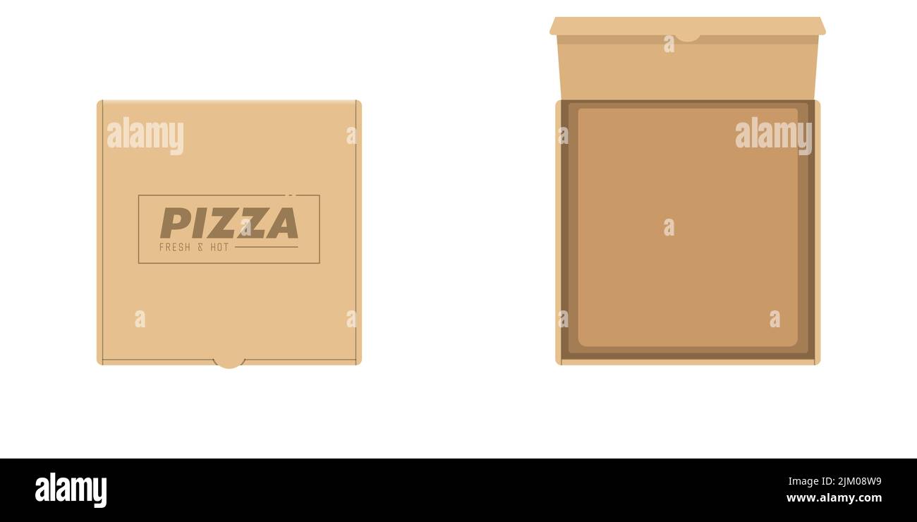 Boîte de carton pour pizza Illustration de Vecteur