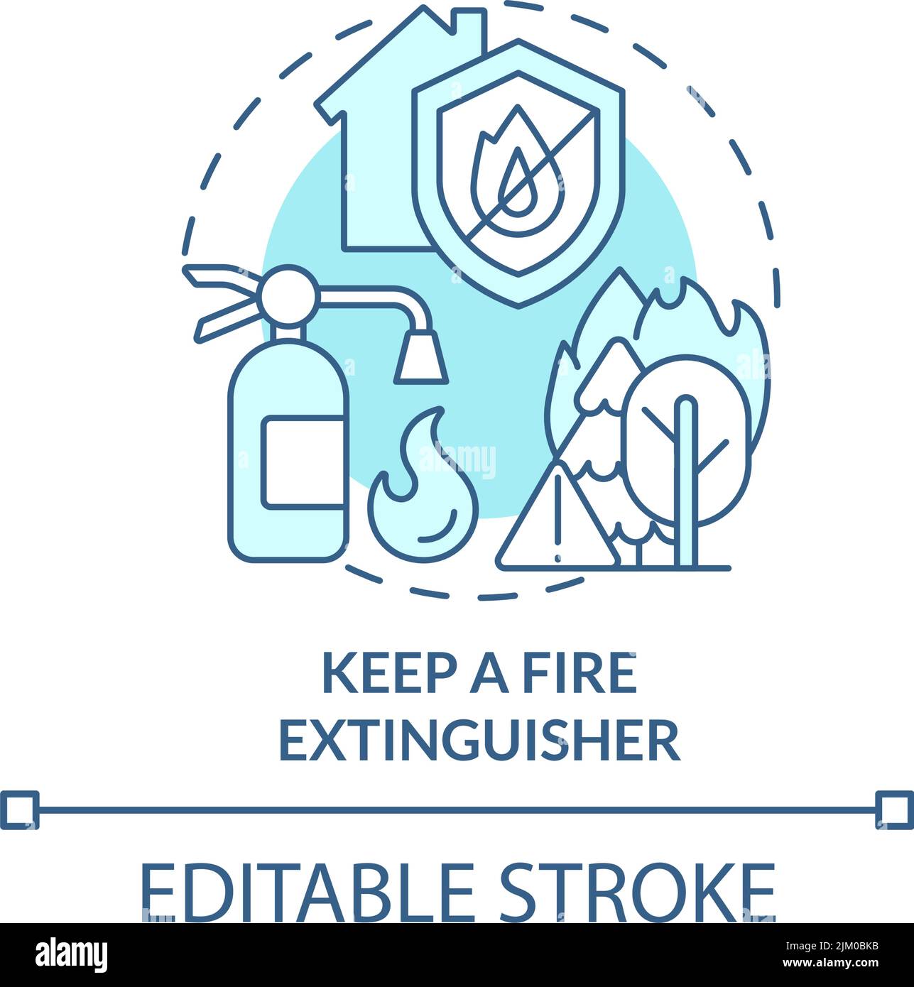 Conserver l'icône de concept d'extincteur turquoise Illustration de Vecteur