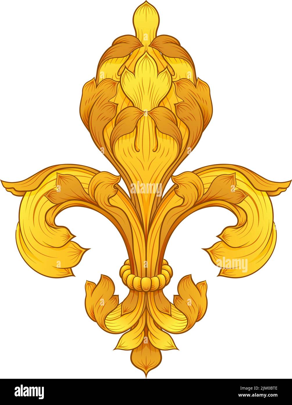 Fleur de LIS Heraldry Lily Floral Crest Illustration de Vecteur