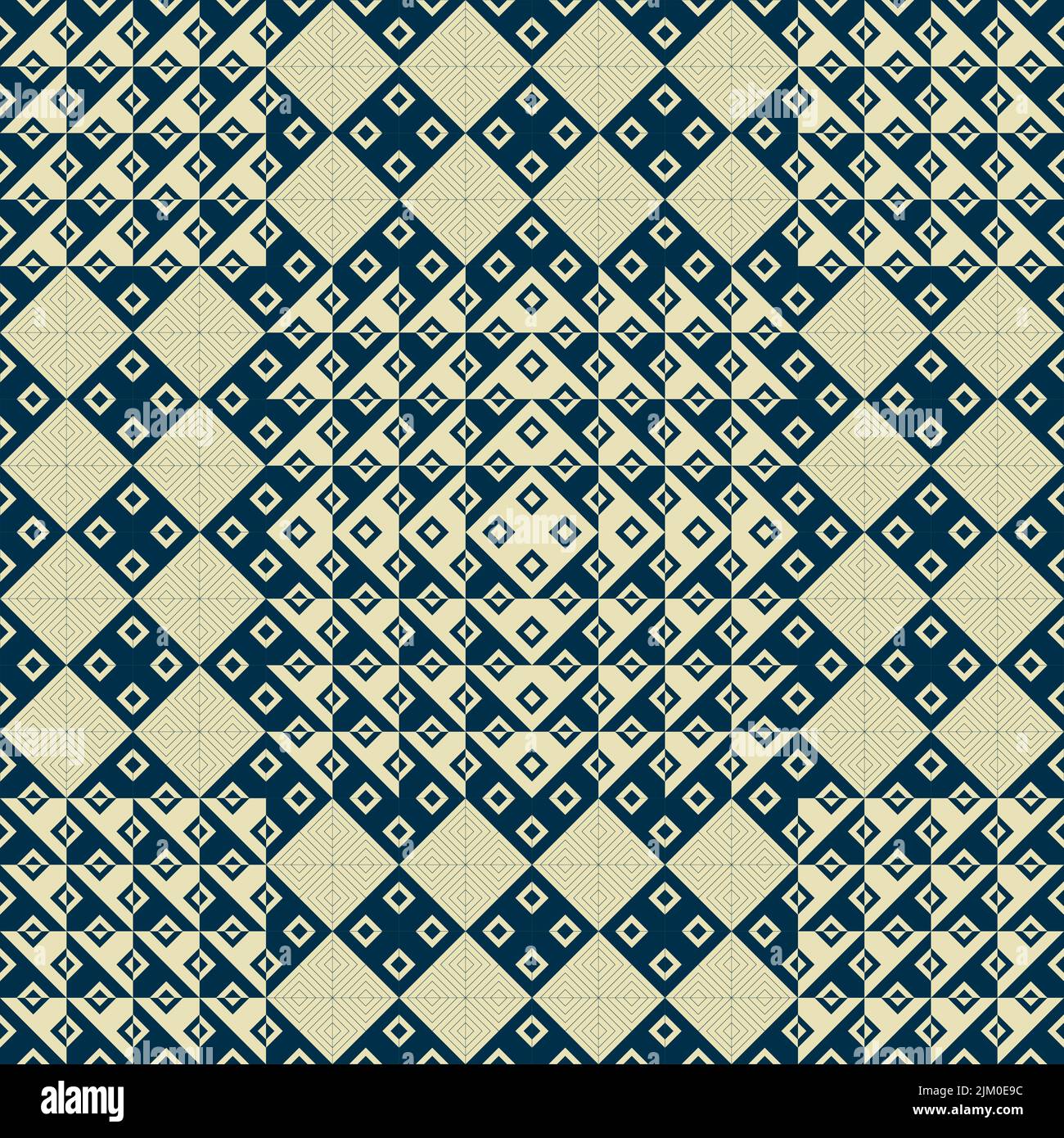 Motif de diamants abstrait et géométrique. Différentes tailles et formes de contraste. Effet artistique optique. Conception vectorielle et sans couture. Illustration de Vecteur