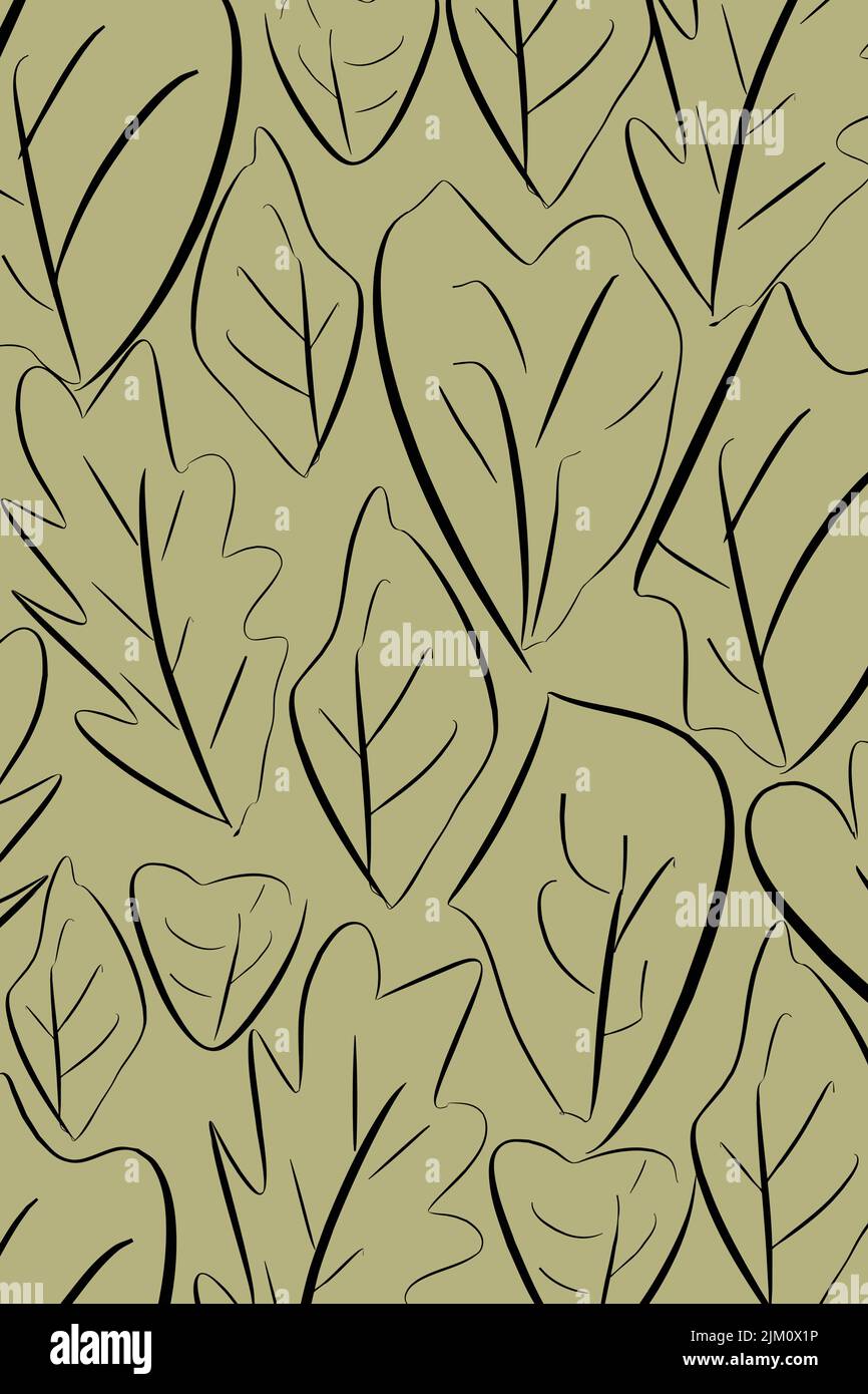 Automne, saison d'automne feuilles sèches botanique motif botanique botanique. Éléments organiques à feuillage plat dessinés à la main. Illustration de Vecteur