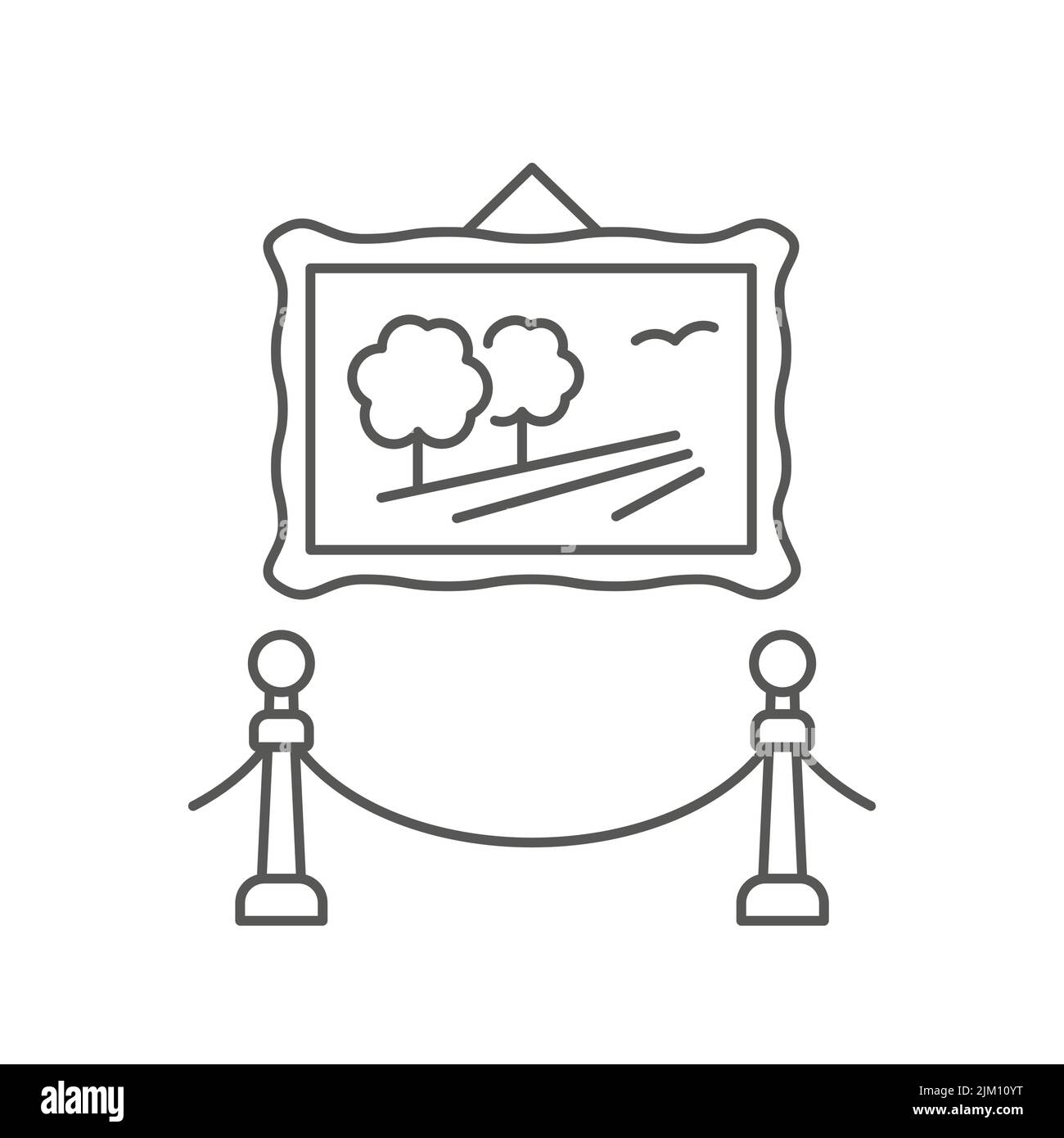 Icône de la ligne du musée d'art sur fond blanc. Contour modifiable. Illustration de Vecteur