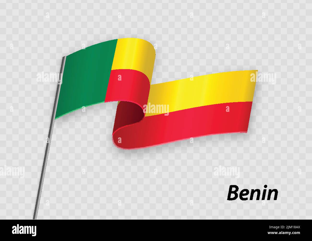 Drapeau du Bénin sur le mât. Modèle pour la conception du jour de l'indépendance Illustration de Vecteur Drapeau du Bénin sur le mât. Modèle pour la conception du jour de l'indépendance Illustration de Vecteur