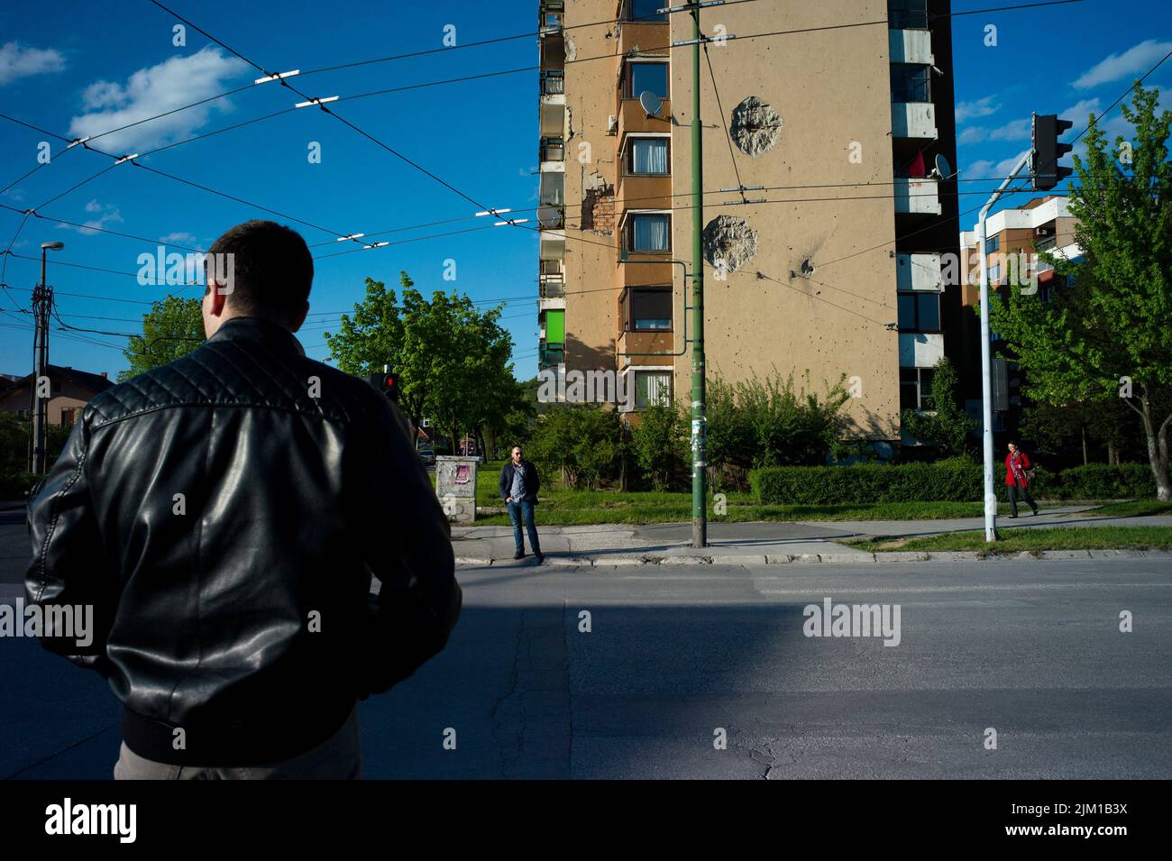 Sarajevo, Bosnie. Cicatrices de guerre dans la capitale bosniaque. Banque D'Images
