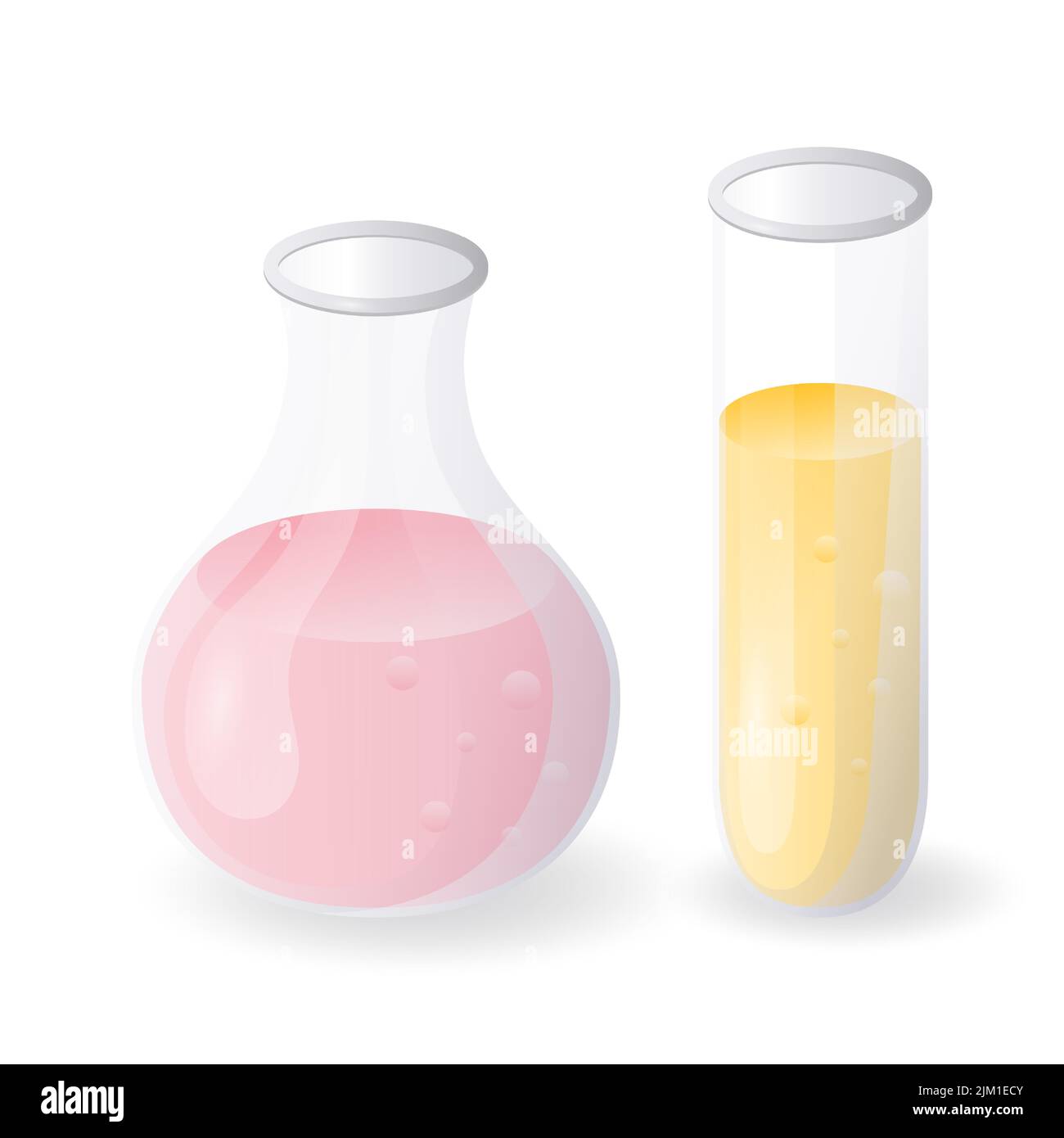 Flacon et tube à essai, équipement médical pour la recherche en laboratoire. Médecine, concept de soins de santé. Verrerie de laboratoire scientifique. Laboratoire chimique Illustration de Vecteur