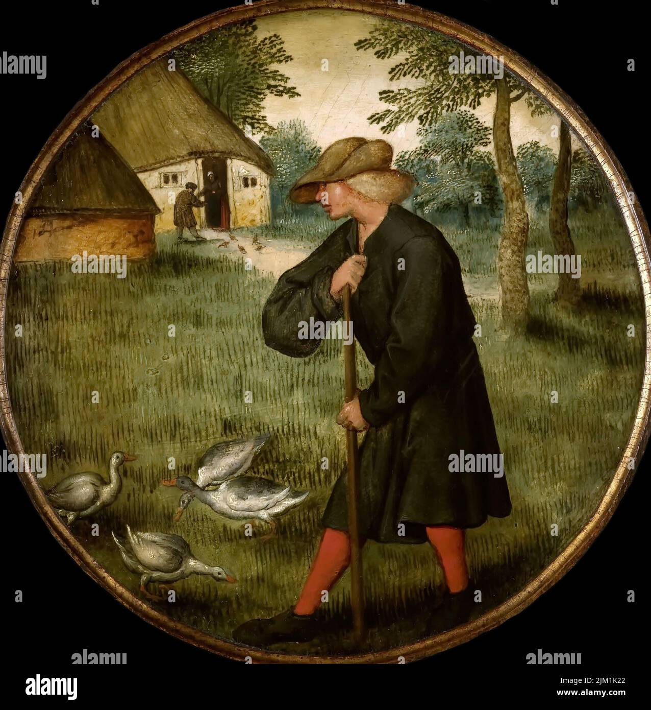 Qui sait pourquoi les Oies marchent Barefoot?. Musée : Musée royal des Beaux-Arts, Anvers. AUTEUR: PIETER BRUEGHEL LE PLUS JEUNE. Banque D'Images