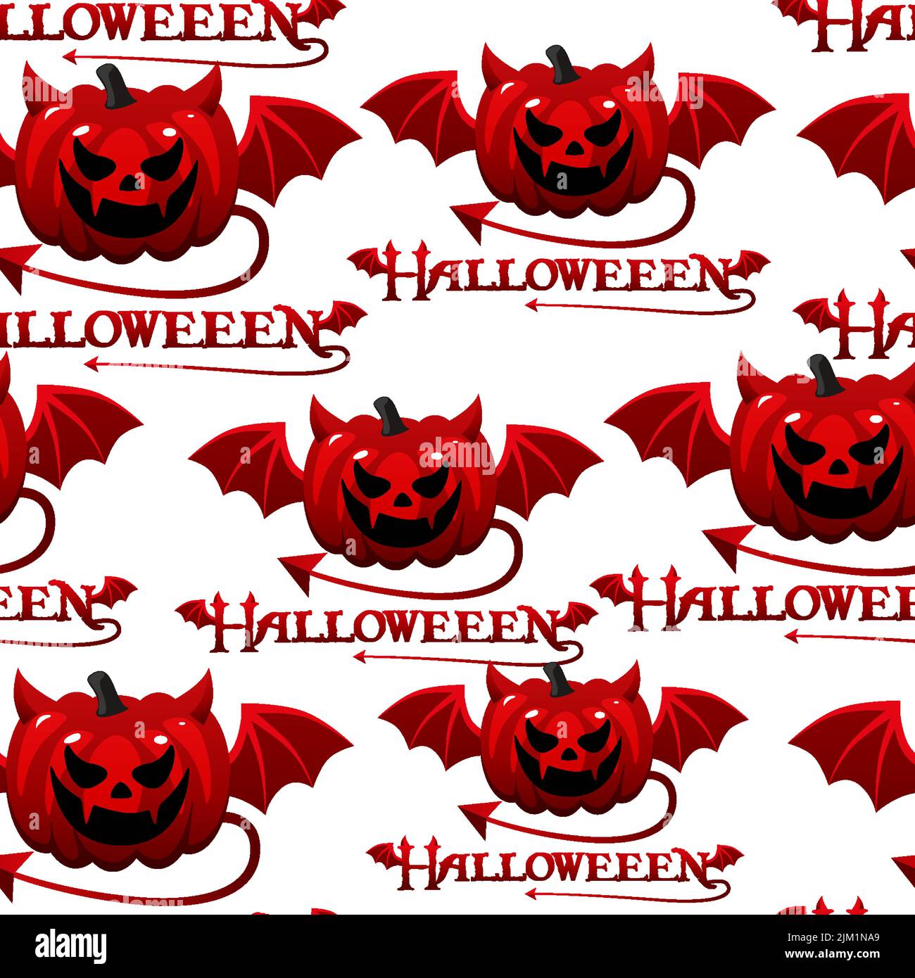 motif sans couture avec citrouille d'halloween avec ailes. Illustration de Vecteur
