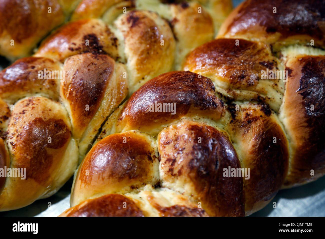 détail beignet plats faits maison faits maison sur plateau - rosca caseira Banque D'Images