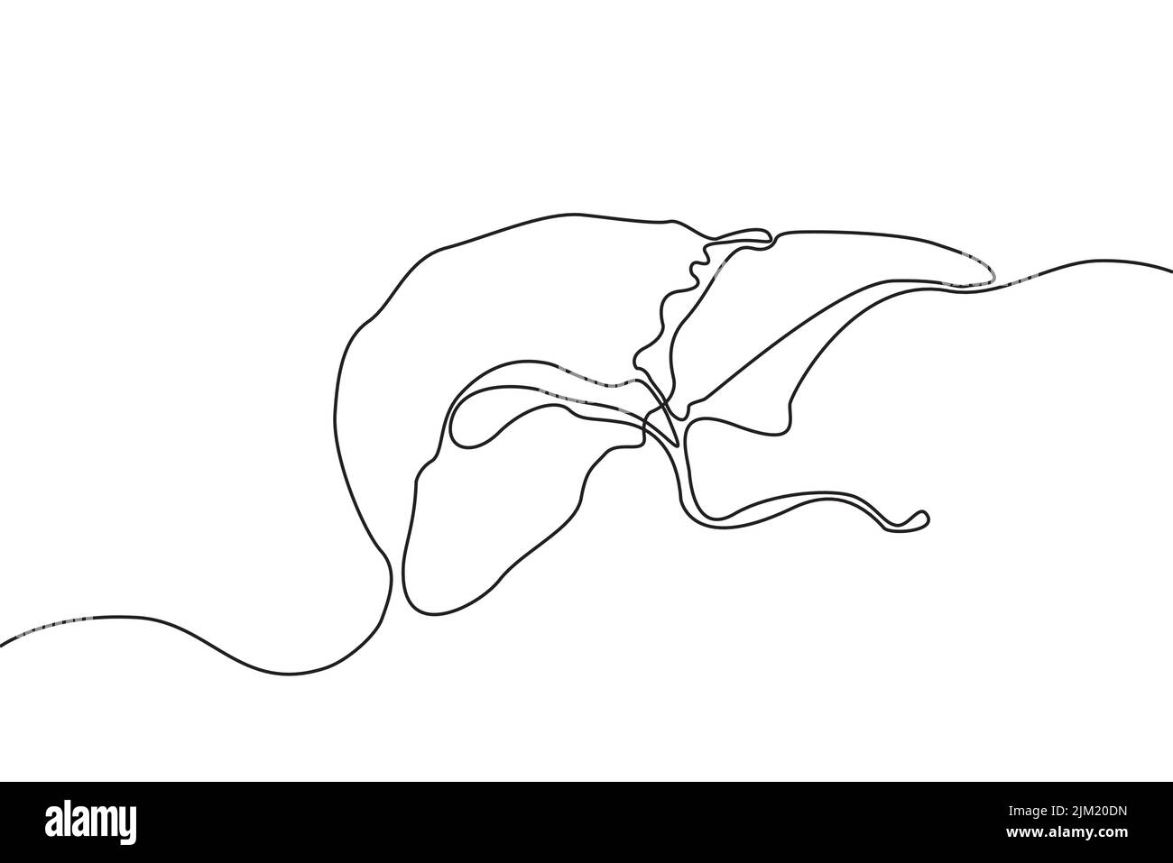 Foie main dessin de ligne continue d'icône. Human Orgues Creative résumé art arrière-plan tendance concept un seul design de ligne. Contour simple Illustration de Vecteur