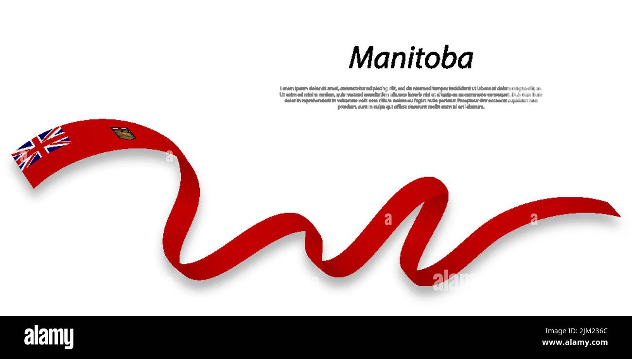 Le ruban ou la bande ondulée avec drapeau du Manitoba est une province du Canada Illustration de Vecteur