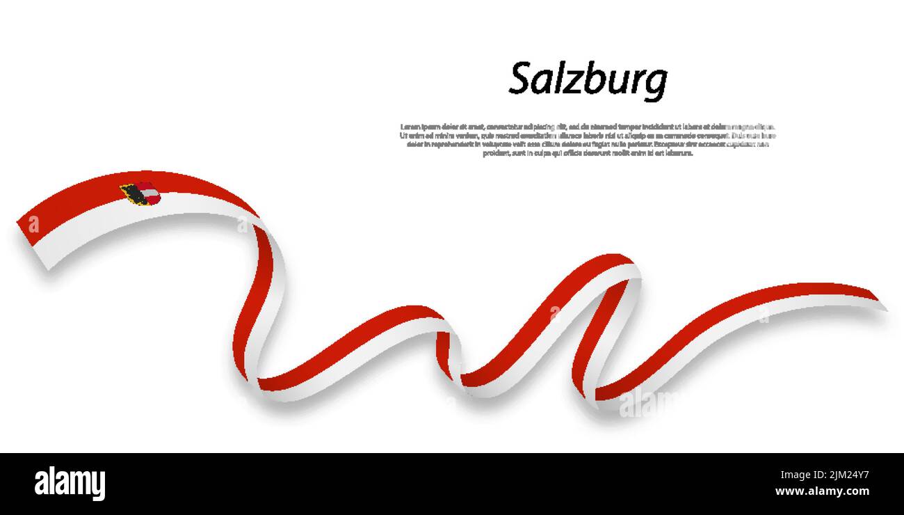 Le ruban ou la bande avec drapeau de Salzbourg est un état de l'Autriche Illustration de Vecteur Le ruban ou la bande avec drapeau de Salzbourg est un état de l'Autriche Illustration de Vecteur