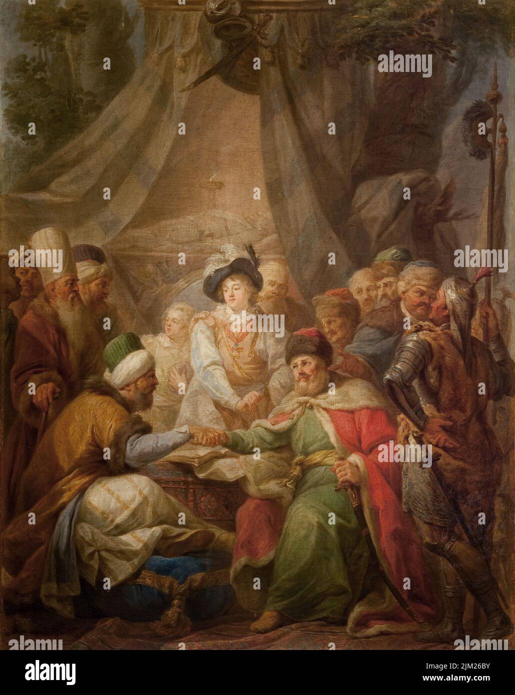 Traité de Khotyn, 1621. Musée: Muzeum Narodowe, Cracovie. Auteur: MARCELLO BACCIARELLI. Banque D'Images
